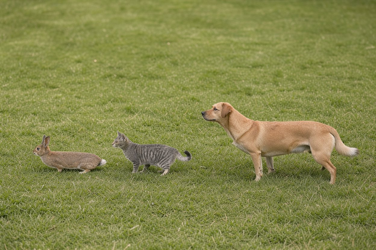 Rabbit vs cat vs dog: size comparison